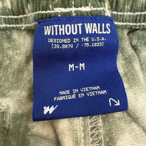 Without Walls Shorts Mens Medium Green White Tie Dye Elastic Waist Retro - Picture 8 of 13